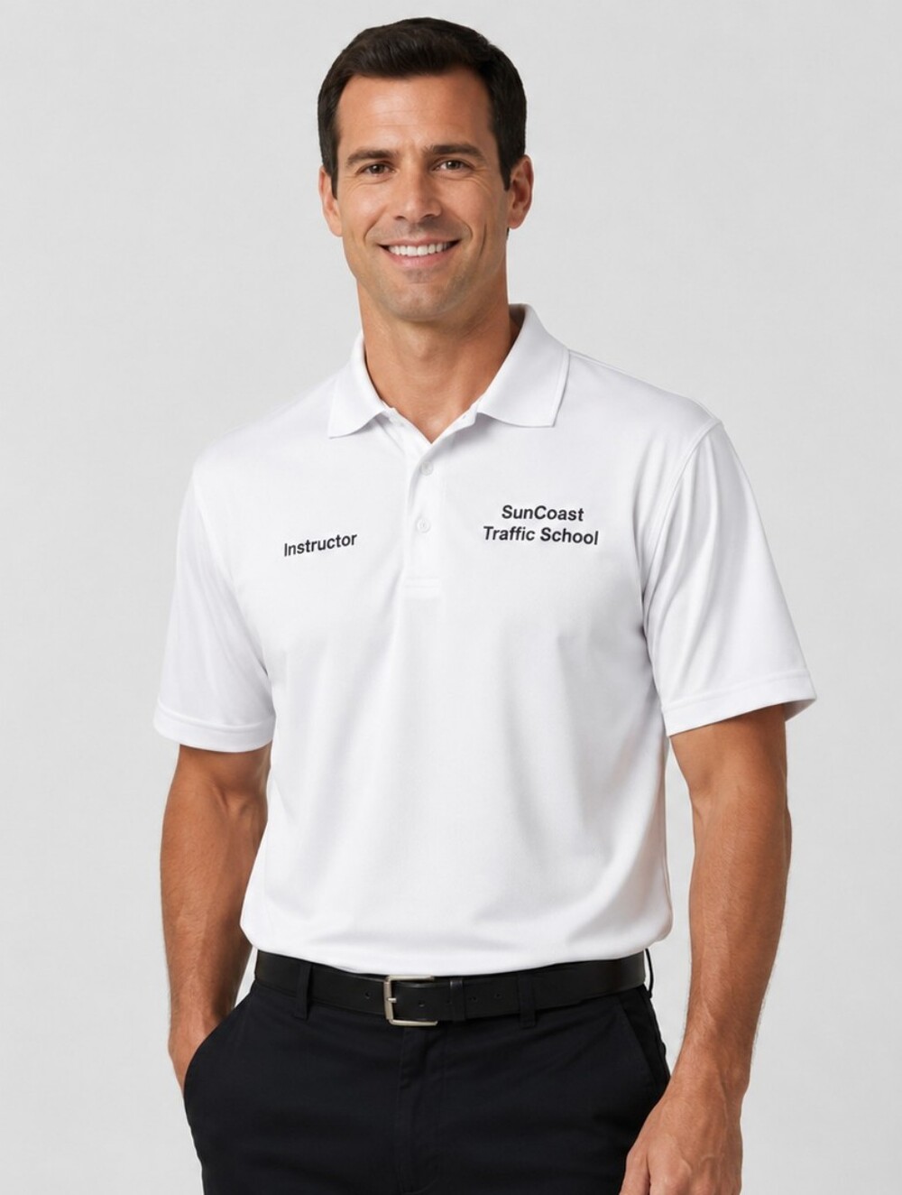 Port Authority XL Performance Polo Suncoast Traffic School Instructor White